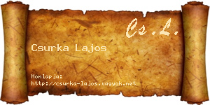 Csurka Lajos névjegykártya